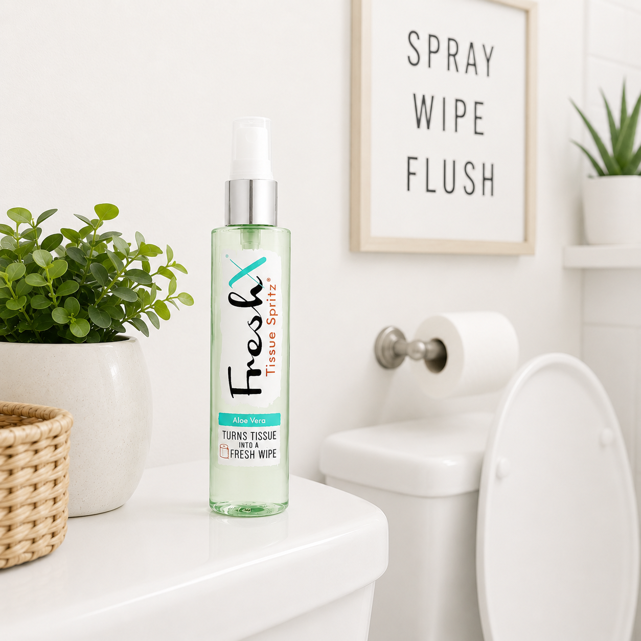 FreshX Toilet Paper Spray | 100ml Aloe | Eco Wet Wipe Alternative